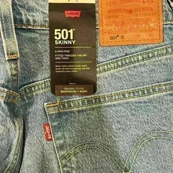Levi’s 501 29x28 skinny blue denim jeans - Picture 4 of 4